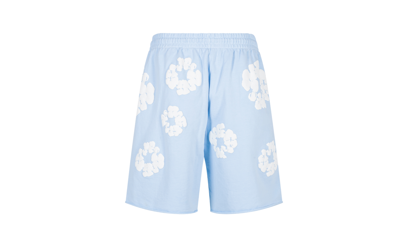 Die Cotton Wreath Sweat Shorts "Powder Blue"