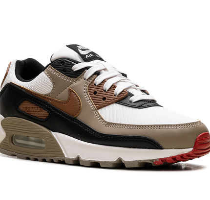 Nike Air Max 90 WMNS "Phantom Black Fire Red Light British Tan"