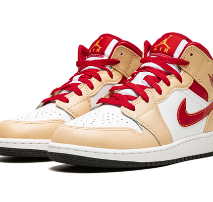 Air Jordan 1 Mid GS "Beige / Red"