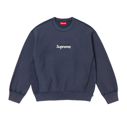 Supreme Washed Box Logo Crewneck "SS 25 - Navy"