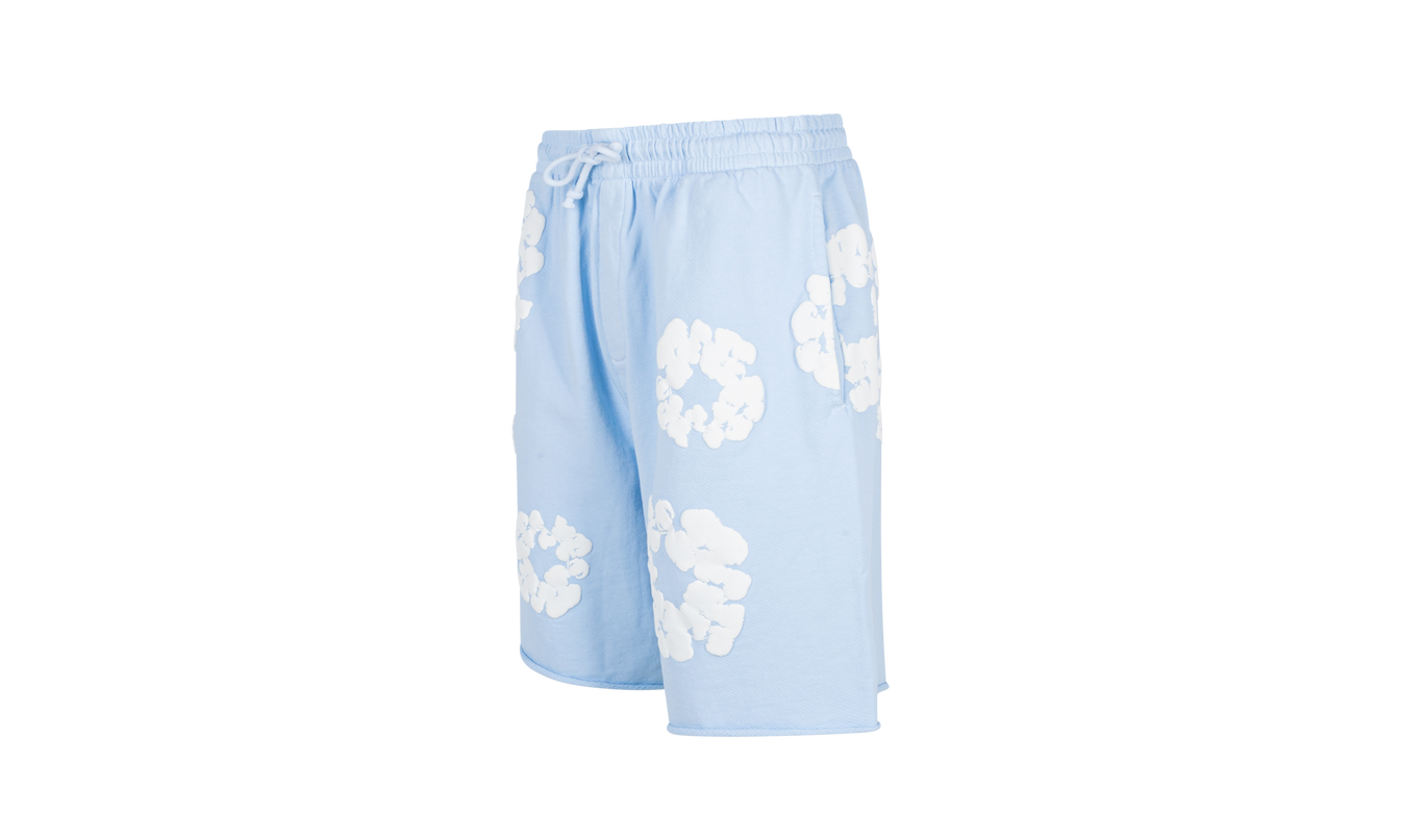 Die Cotton Wreath Sweat Shorts "Powder Blue"