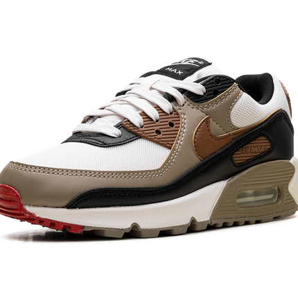 Nike Air Max 90 WMNS "Phantom Black Fire Red Light British Tan"