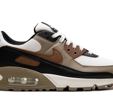 Nike Air Max 90 WMNS "Phantom Black Fire Red Light British Tan"