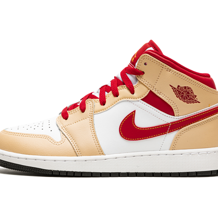 Air Jordan 1 Mid GS "Beige / Red"