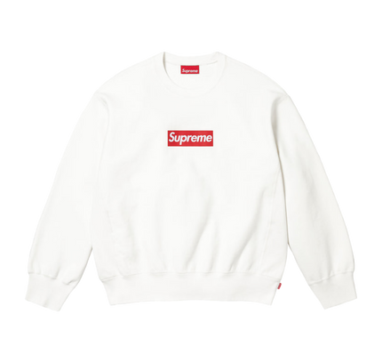 Supreme Washed Box Logo Crewneck "SS 25 - White"