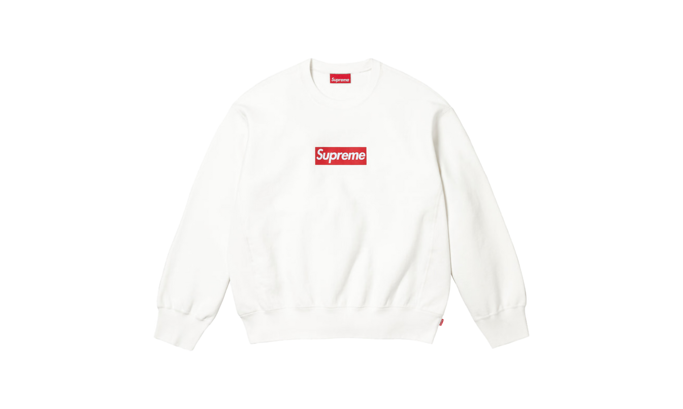 Supreme Washed Box Logo Crewneck "SS 25 - White"