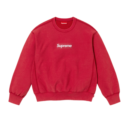 Supreme Washed Box Logo Crewneck "SS 25 - Red"