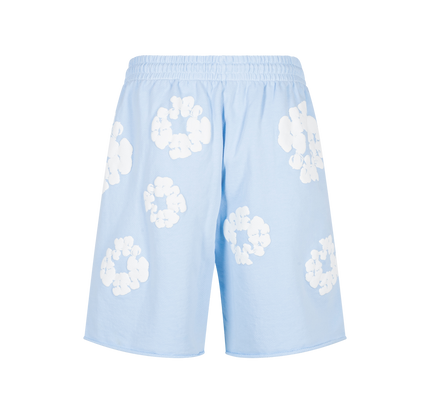 Die Cotton Wreath Sweat Shorts "Powder Blue"
