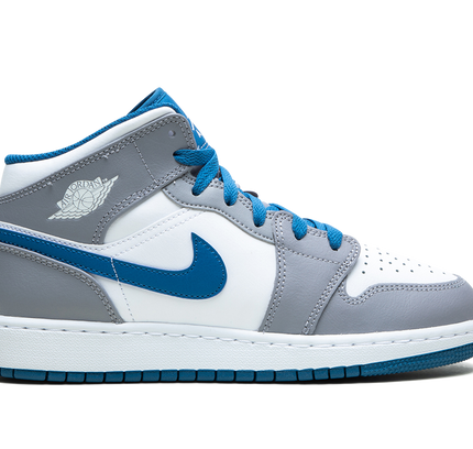 Air Jordan 1 Mid GS "Cement / True Blue"
