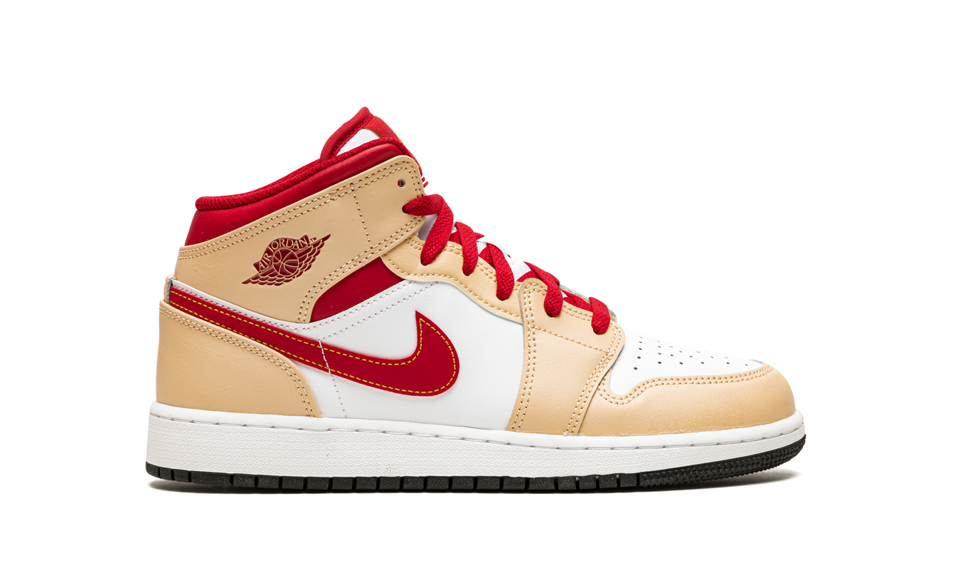 Air Jordan 1 Mid GS "Beige / Red"