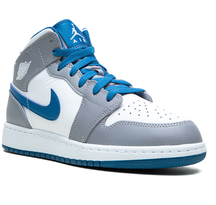 Air Jordan 1 Mid GS "Cement / True Blue"
