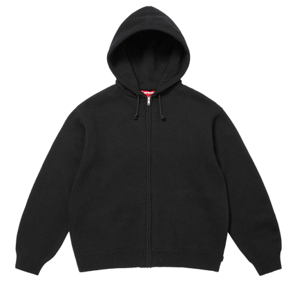 Kapuzenpullover mit Reißverschluss und Stickerei „Letztes Abendmahl“ „SS 25 – Schwarz“