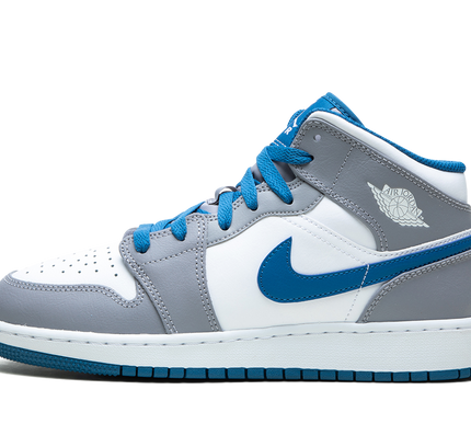 Air Jordan 1 Mid GS "Cement / True Blue"