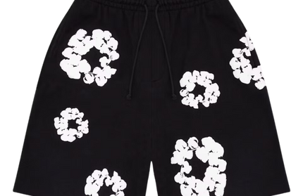 Denim Tears – Shorts mit Baumwollkranz in Schwarz