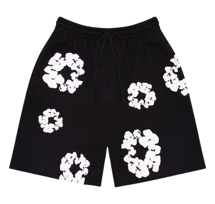 Denim Tears – Shorts mit Baumwollkranz in Schwarz