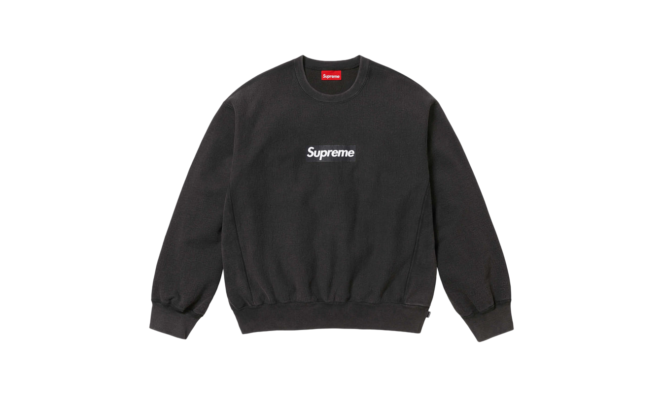 Supreme Washed Box Logo Crewneck "SS 25 - Black"