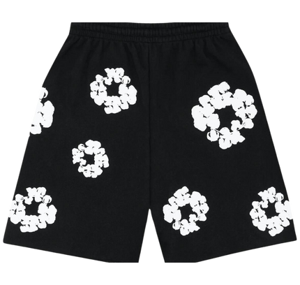 Denim Tears – Shorts mit Baumwollkranz in Schwarz