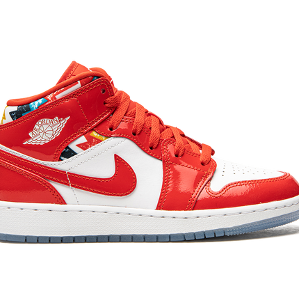 Air Jordan 1 Mid SE GS "Barcelona Sweater Red Patent"