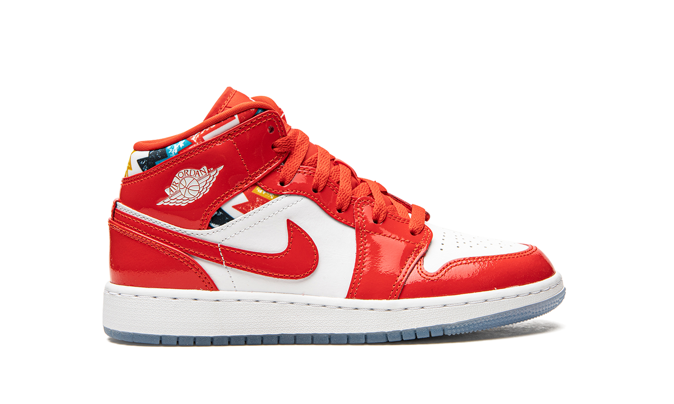 Air Jordan 1 Mid SE GS "Barcelona Sweater Red Patent"