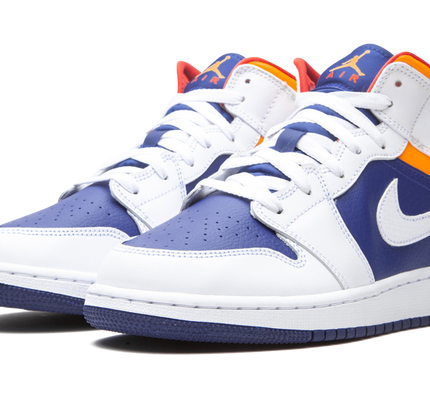 Air Jordan 1 Mid GS "White Deep Royal Blue"