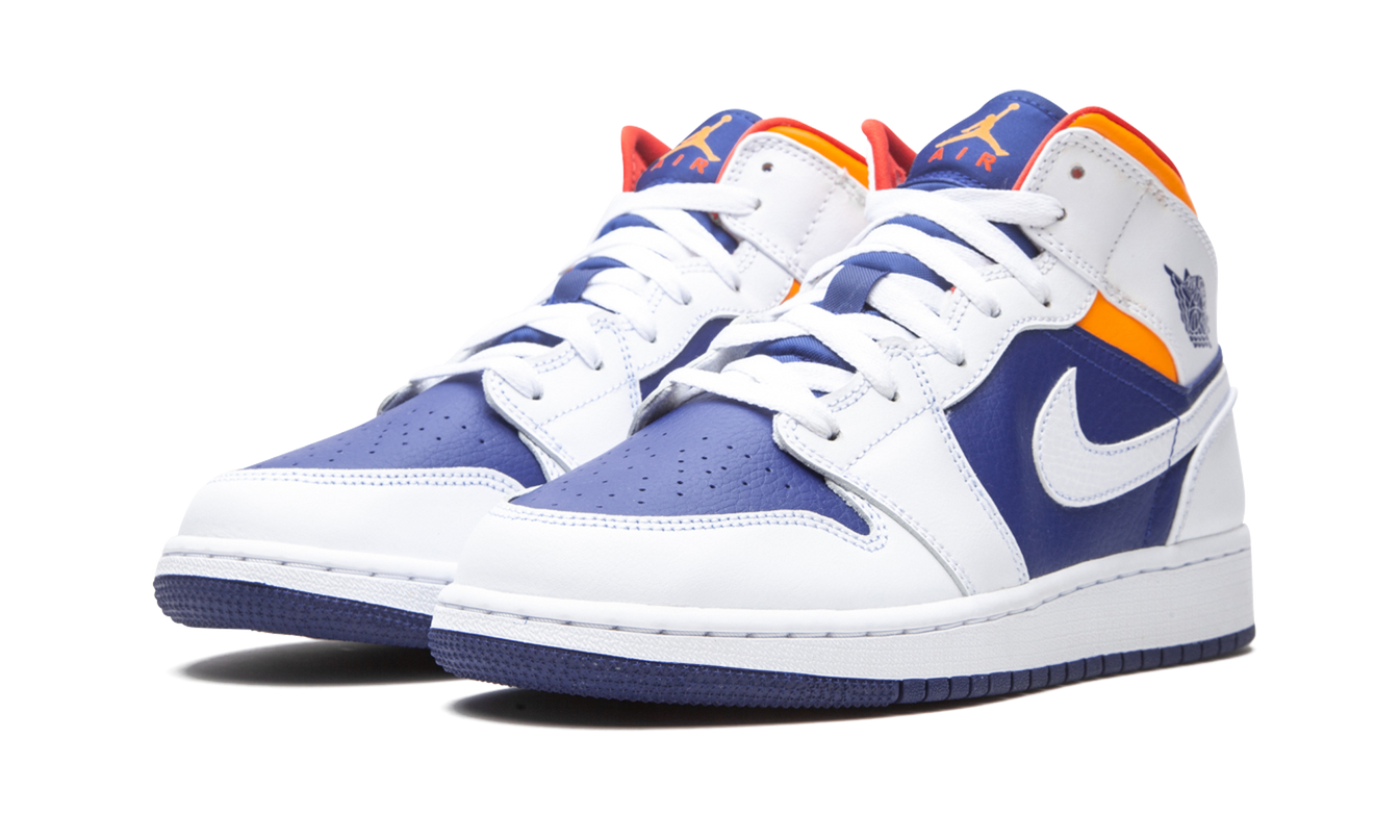 Air Jordan 1 Mid GS "White Deep Royal Blue"