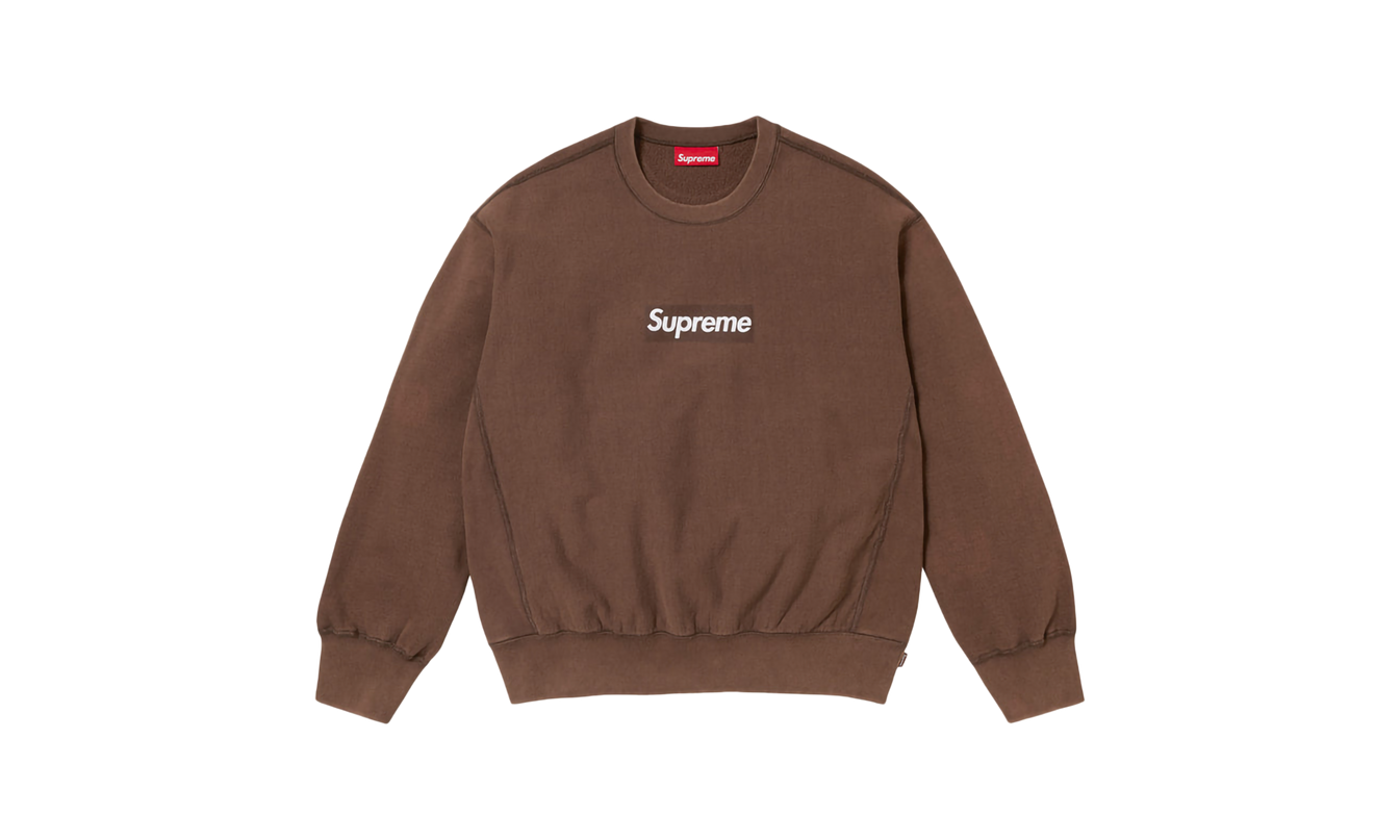 Supreme Washed Box Logo Crewneck "SS 25 - Brown"
