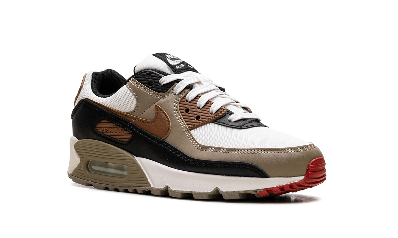 Nike Air Max 90 WMNS "Phantom Black Fire Red Light British Tan"
