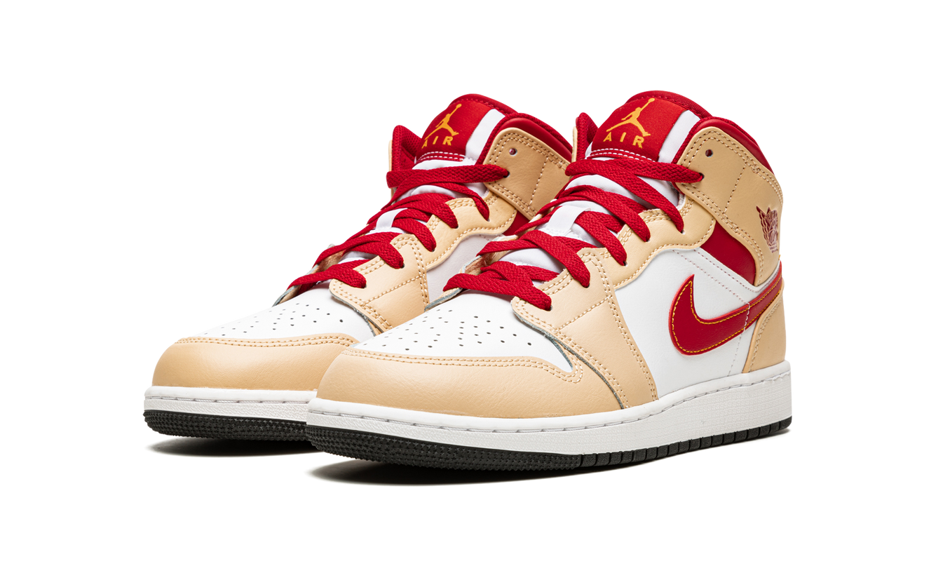 Air Jordan 1 Mid GS "Beige / Red"