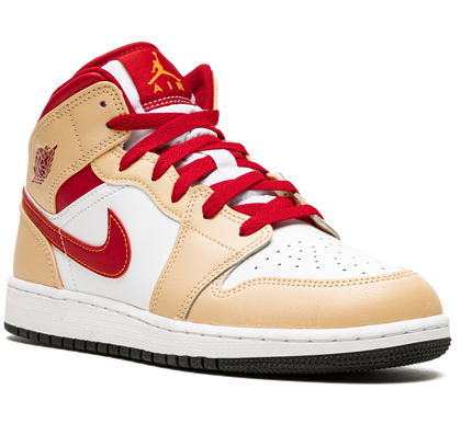 Air Jordan 1 Mid GS "Beige / Red"