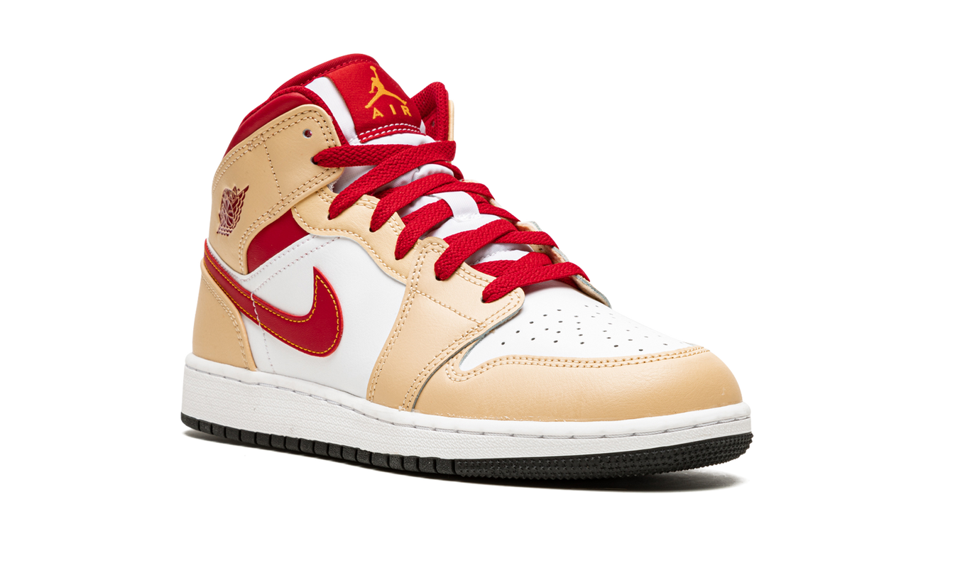 Air Jordan 1 Mid GS "Beige / Red"
