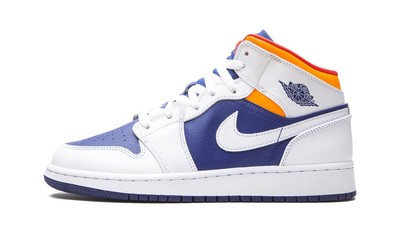 Air Jordan 1 Mid GS "White Deep Royal Blue"