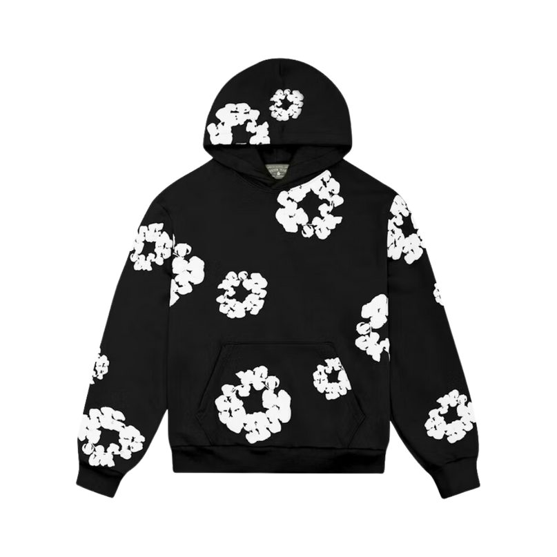 Denim Tears – Kapuzenpullover „The Cotton Wreath“ in Schwarz