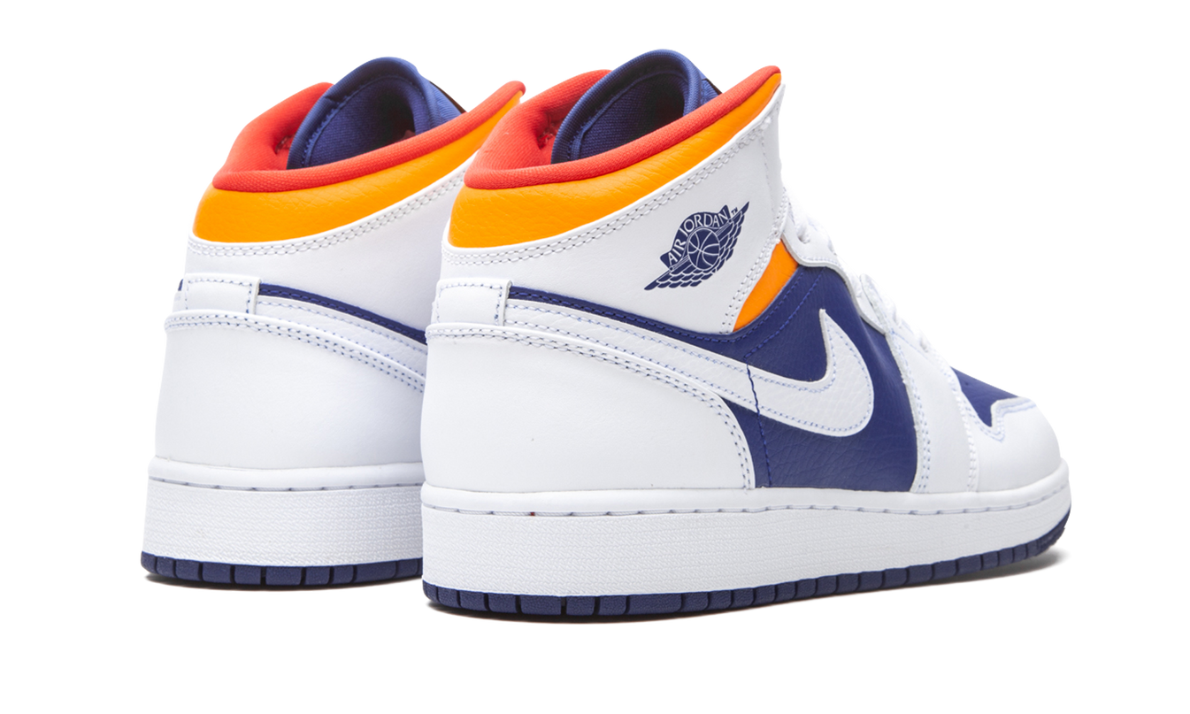 Air Jordan 1 Mid GS "White Deep Royal Blue"