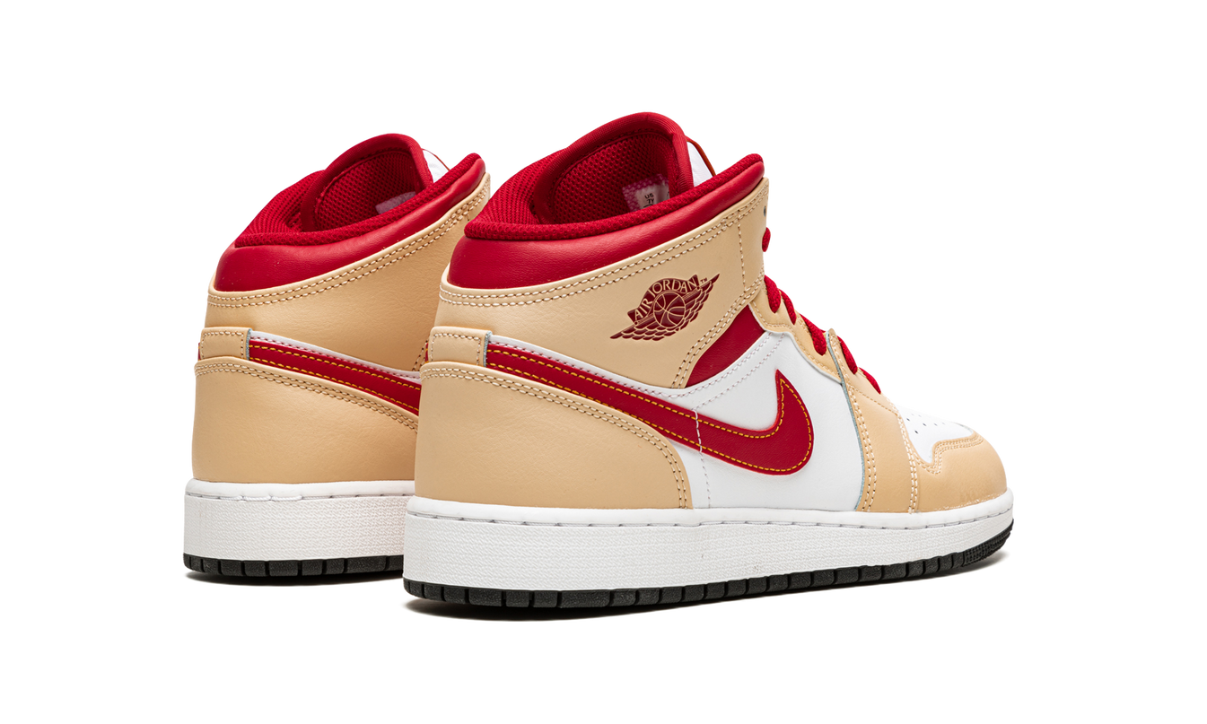 Air Jordan 1 Mid GS "Beige / Red"