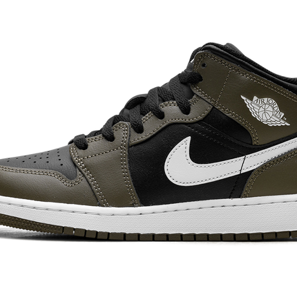 Air Jordan 1 Mid GS "Black White Olive"