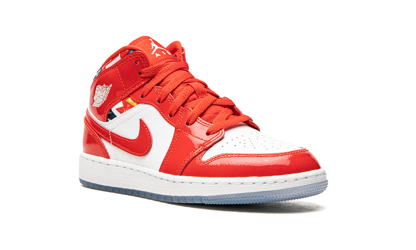 Air Jordan 1 Mid SE GS "Barcelona Sweater Red Patent"