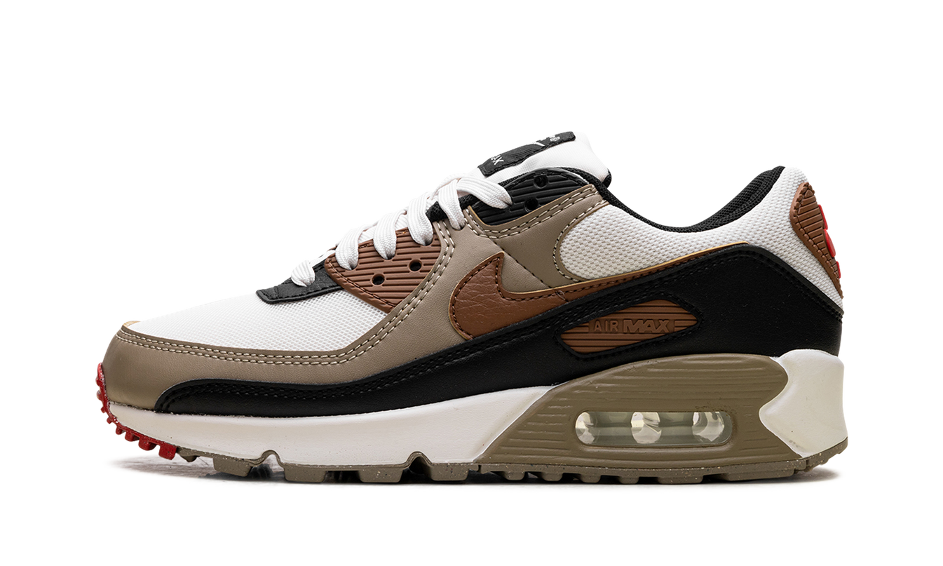 Nike Air Max 90 WMNS "Phantom Black Fire Red Light British Tan"
