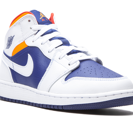 Air Jordan 1 Mid GS "White Deep Royal Blue"