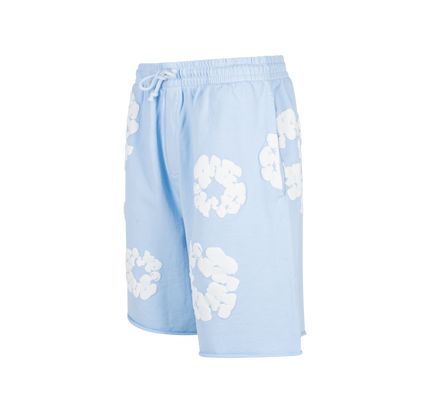 Die Cotton Wreath Sweat Shorts "Powder Blue"