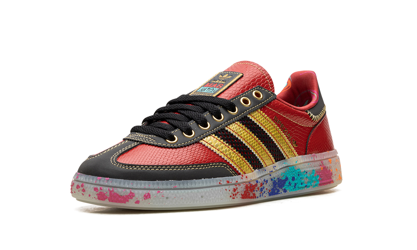 Adidas Handball Spezial "S.E.E.D. - Scarlet Gold Paint Splatter"