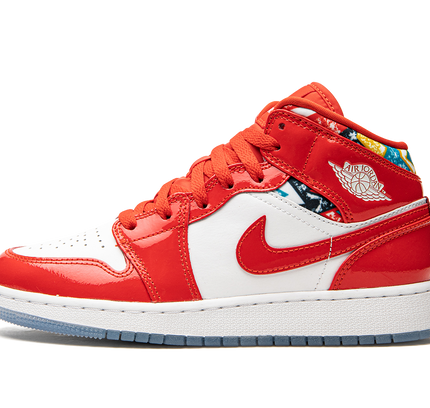 Air Jordan 1 Mid SE GS "Barcelona Sweater Red Patent"