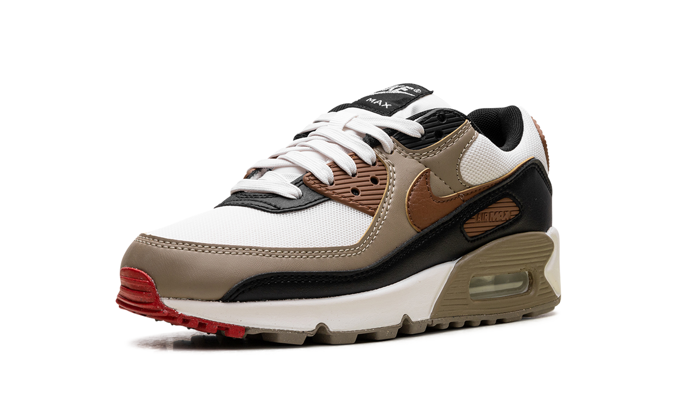 Nike Air Max 90 WMNS "Phantom Black Fire Red Light British Tan"