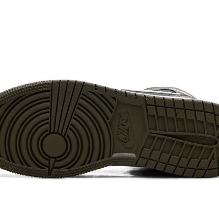 Air Jordan 1 Mid GS "Black White Olive"