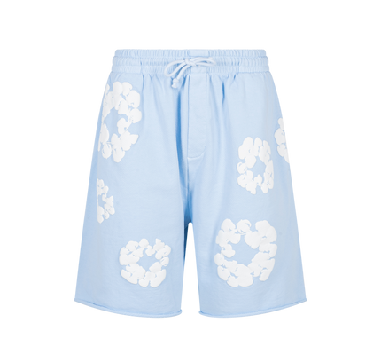 Die Cotton Wreath Sweat Shorts "Powder Blue"