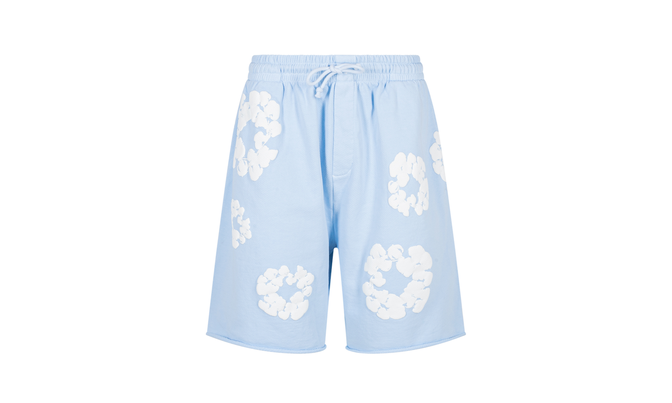 Die Cotton Wreath Sweat Shorts "Powder Blue"