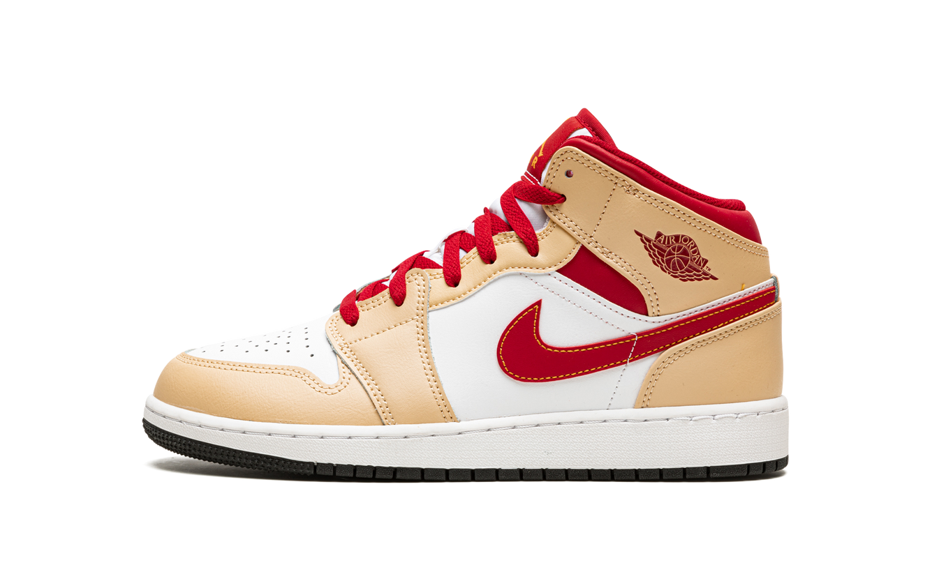 Air Jordan 1 Mid GS "Beige / Red"