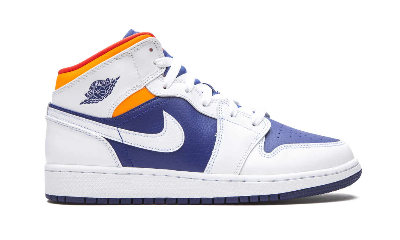 Air Jordan 1 Mid GS "White Deep Royal Blue"