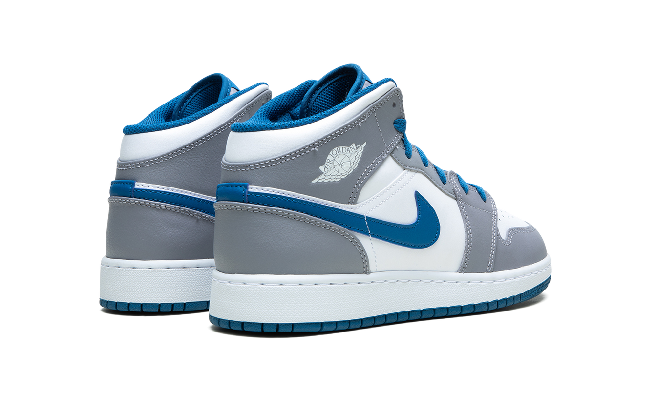 Air Jordan 1 Mid GS "Cement / True Blue"