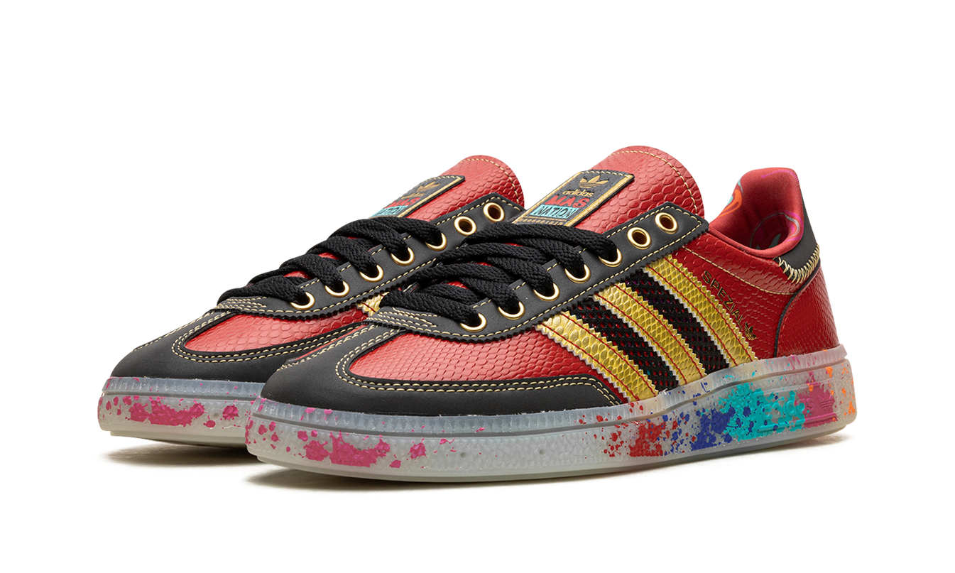 Adidas Handball Spezial "S.E.E.D. - Scarlet Gold Paint Splatter"