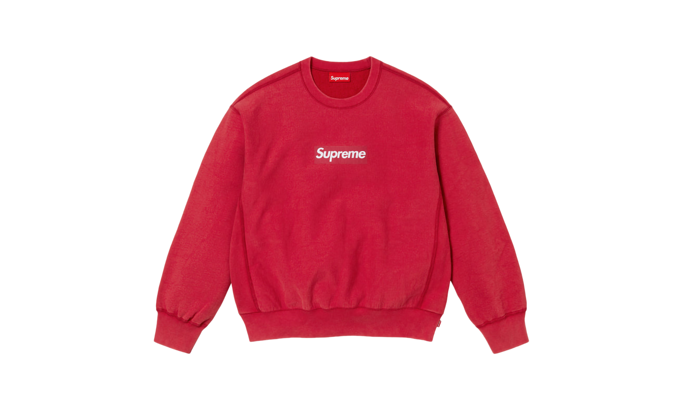 Supreme Washed Box Logo Crewneck "SS 25 - Red"